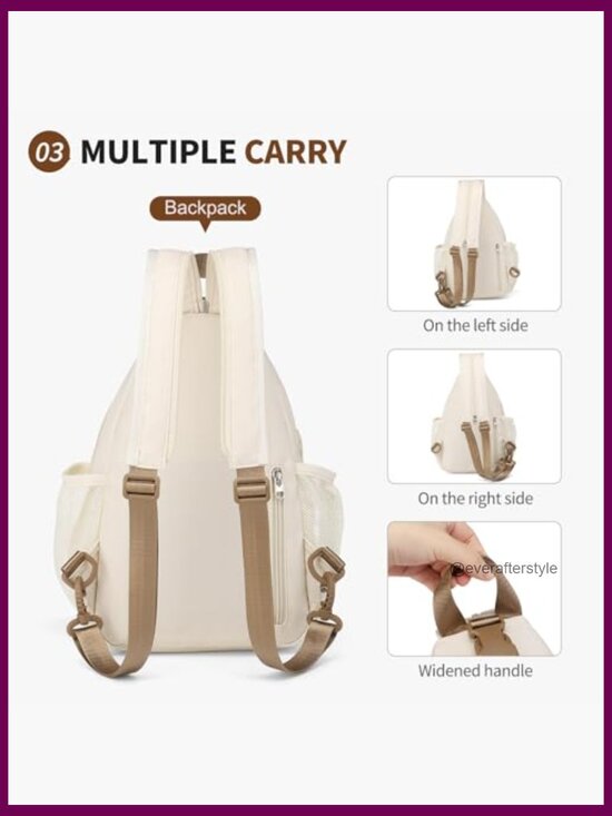 3-Ways Convertible Crossbody Backpack Anti-Theft Travel Sling Bag Water Bottle Unique Bargains Crossbody Sling Bag with Water Bottle Holder  main image 3